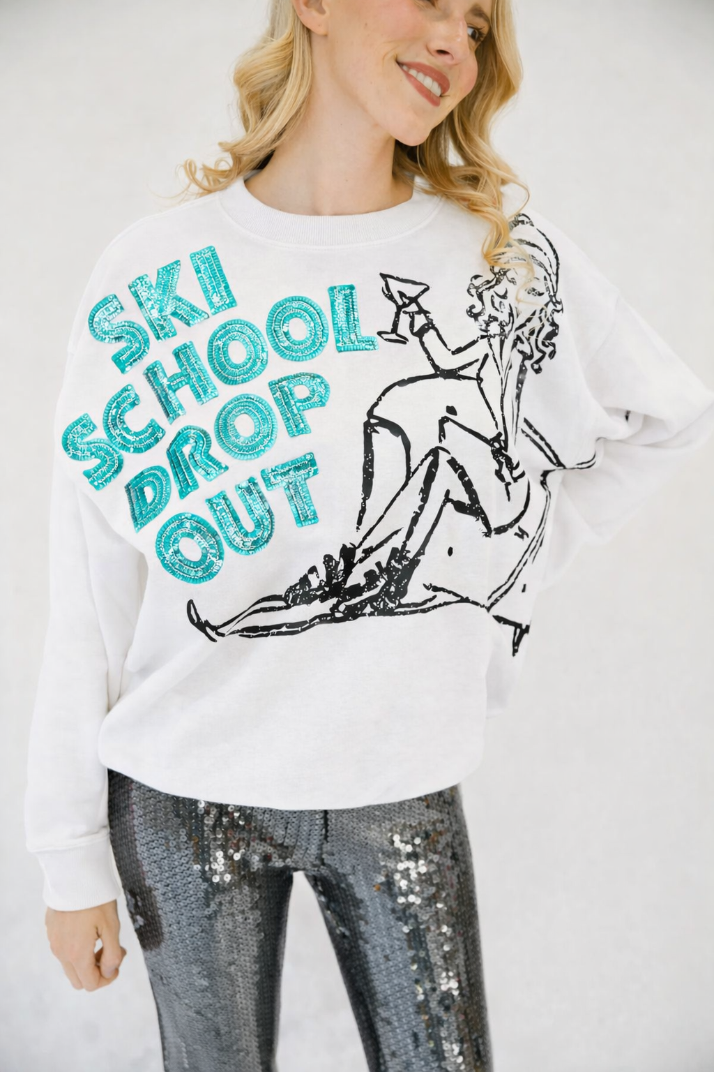 SKI SCHOOL DROP OUT PINK PULLOVER PULLOVER Judith March