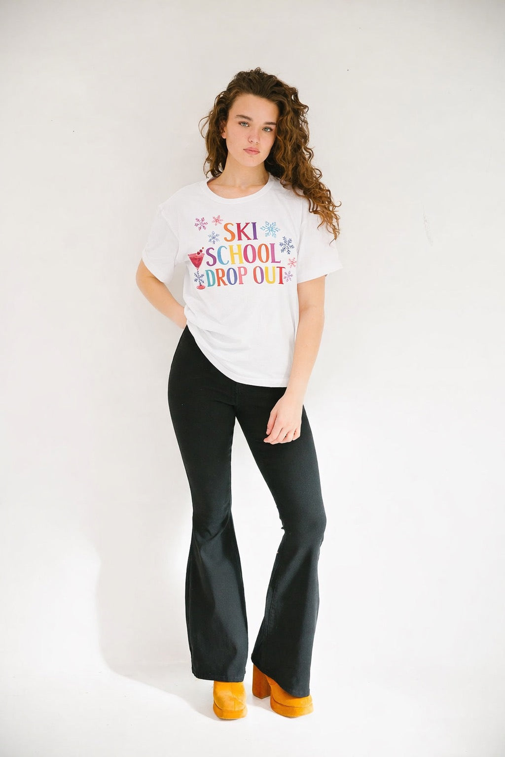 SKI SCHOOL DROP OUT COLORFUL TEE TEE Judith March