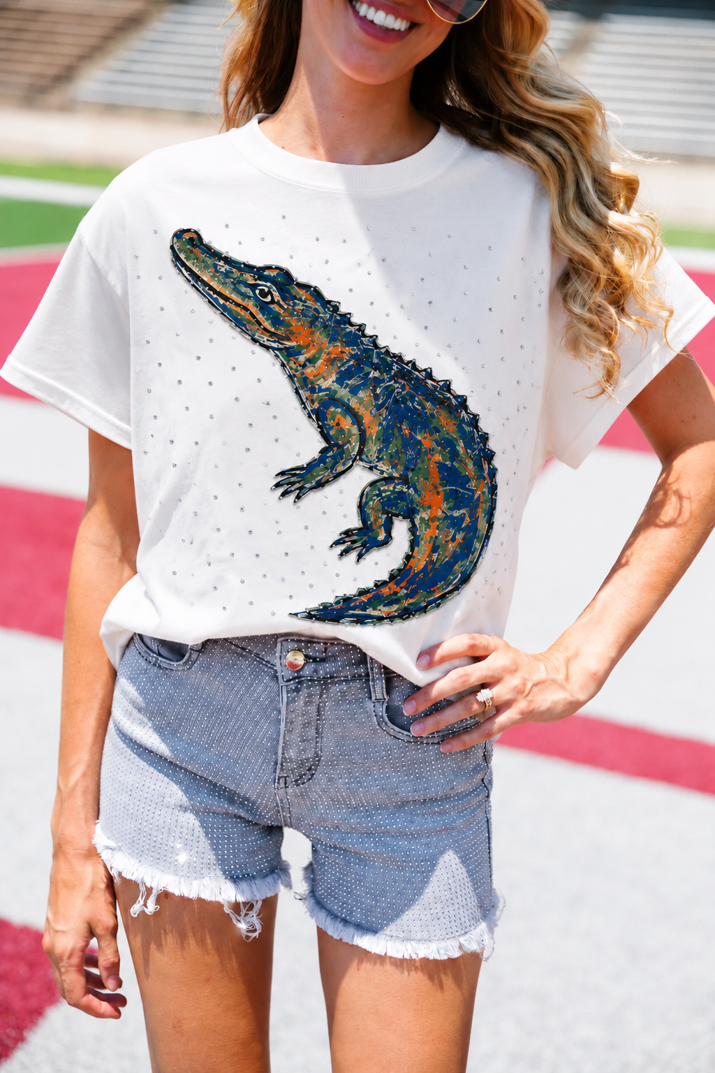 GAMEDAY GATOR BEJEWELED TEE TEE Judith March