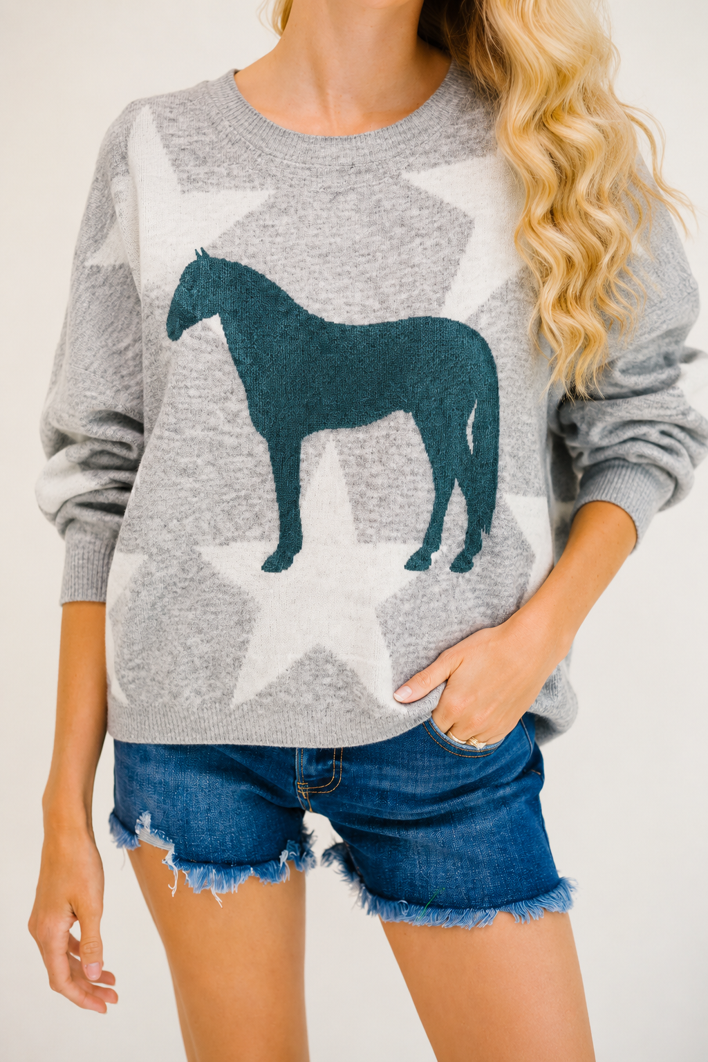 *HORSE STAR SWEATER - MEDIUM