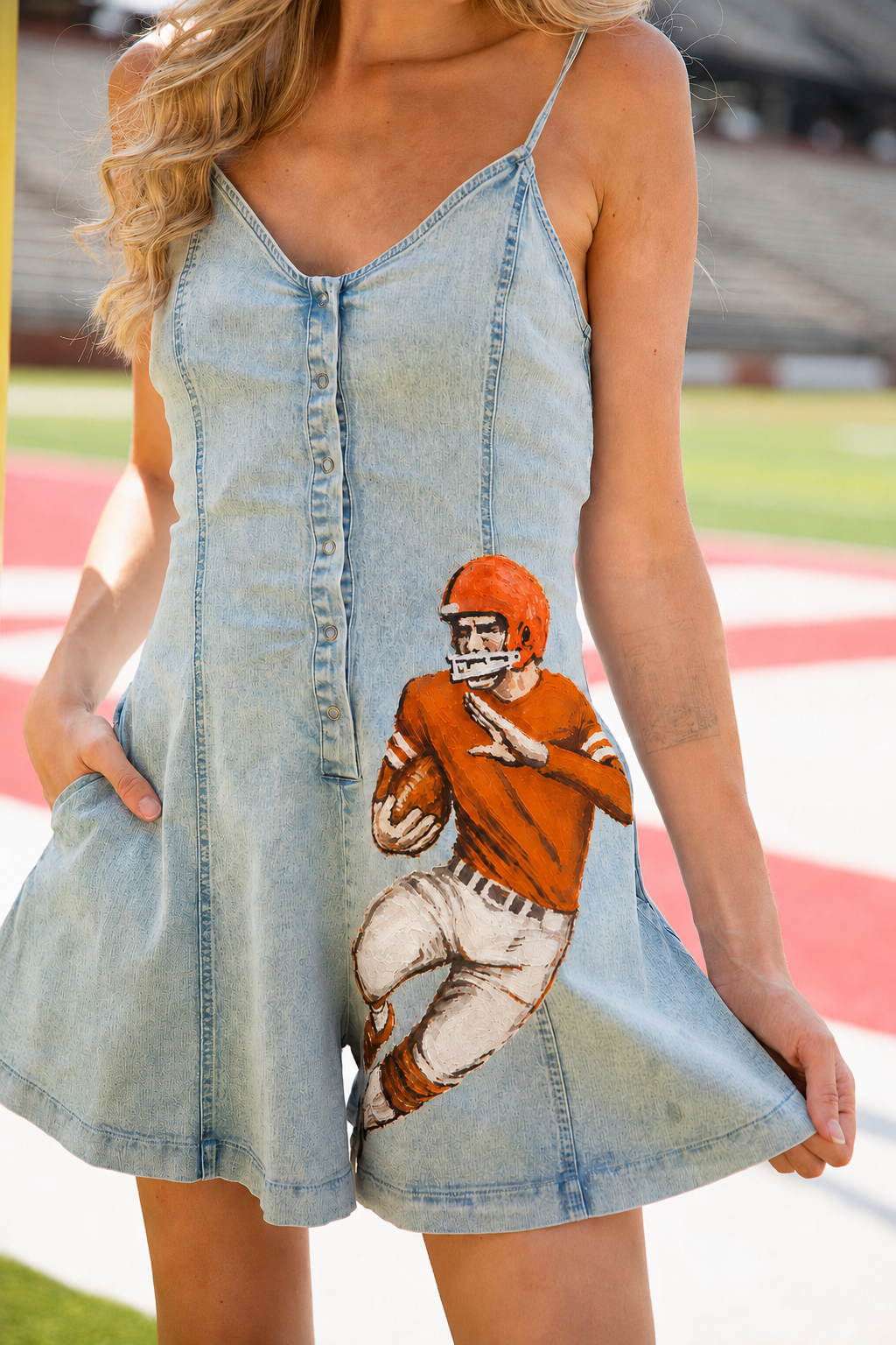 CUSTOM VICTORY DENIM ROMPER M