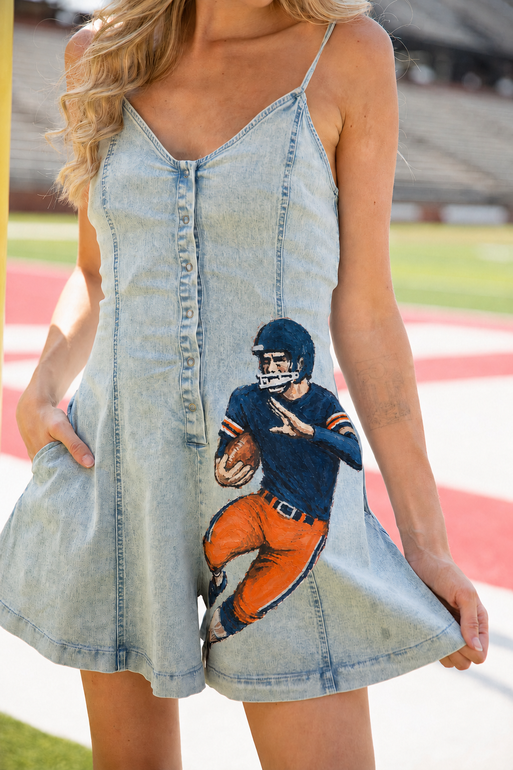 CUSTOM VICTORY DENIM ROMPER M