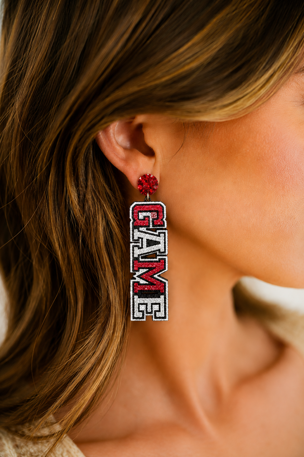 GAME DAY RED/WHITE EARRINGS earrings Judith March