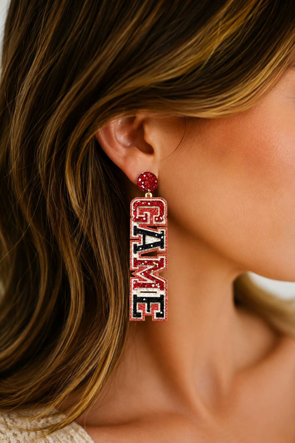 GAME DAY RED/BLACK EARRINGS earrings Judith March