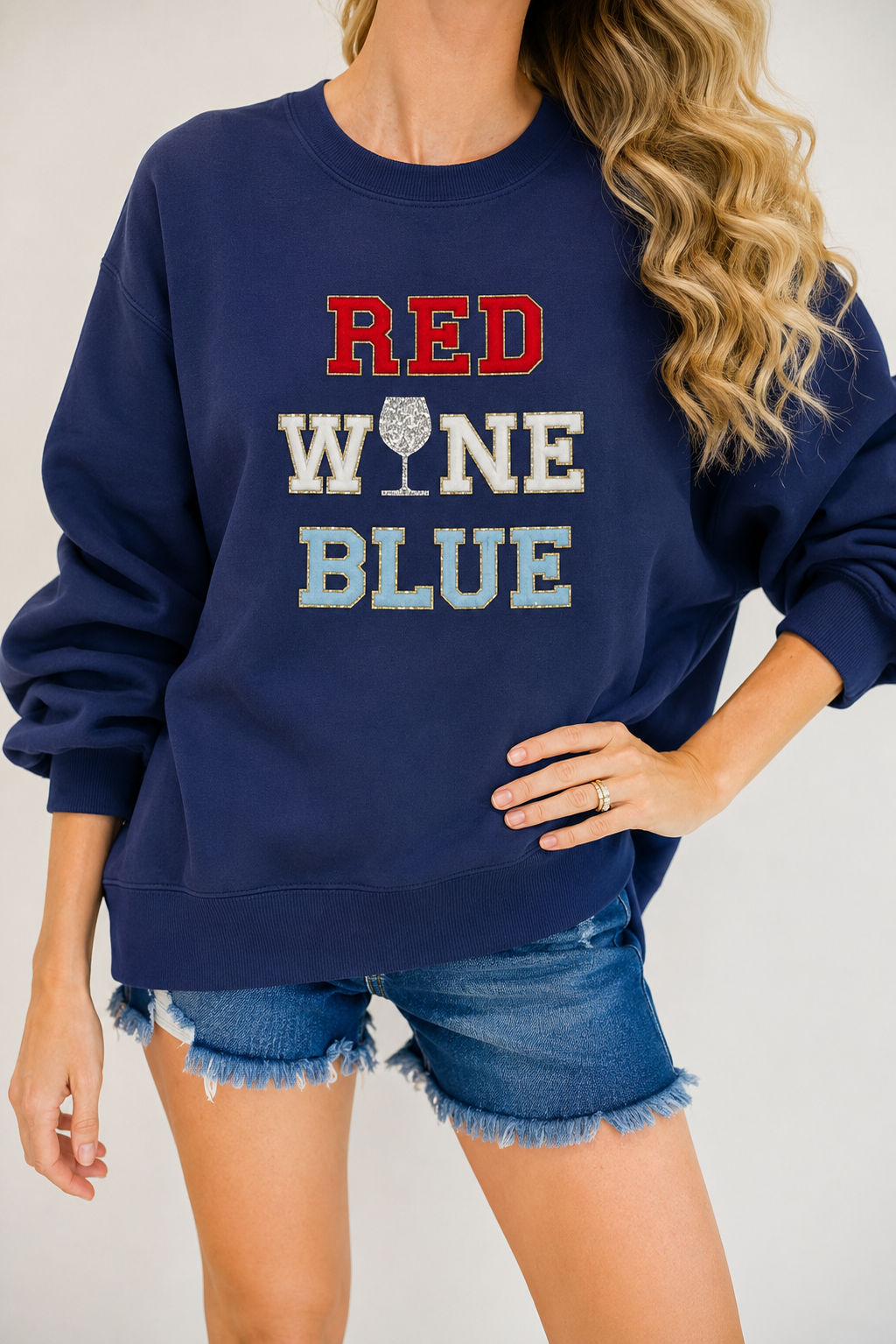 *RED WINE BLUE NAVY PULLOVER - XLARGE PULLOVER Judith March