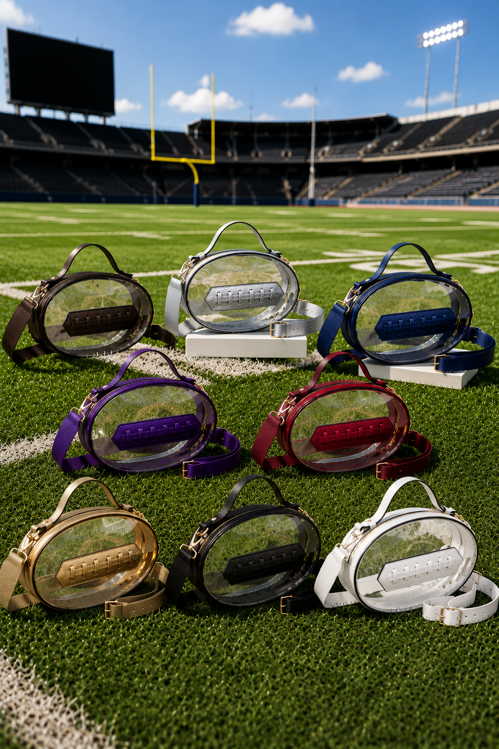 FOOTBALL CLEAR HANDBAGS PURSE Judith March