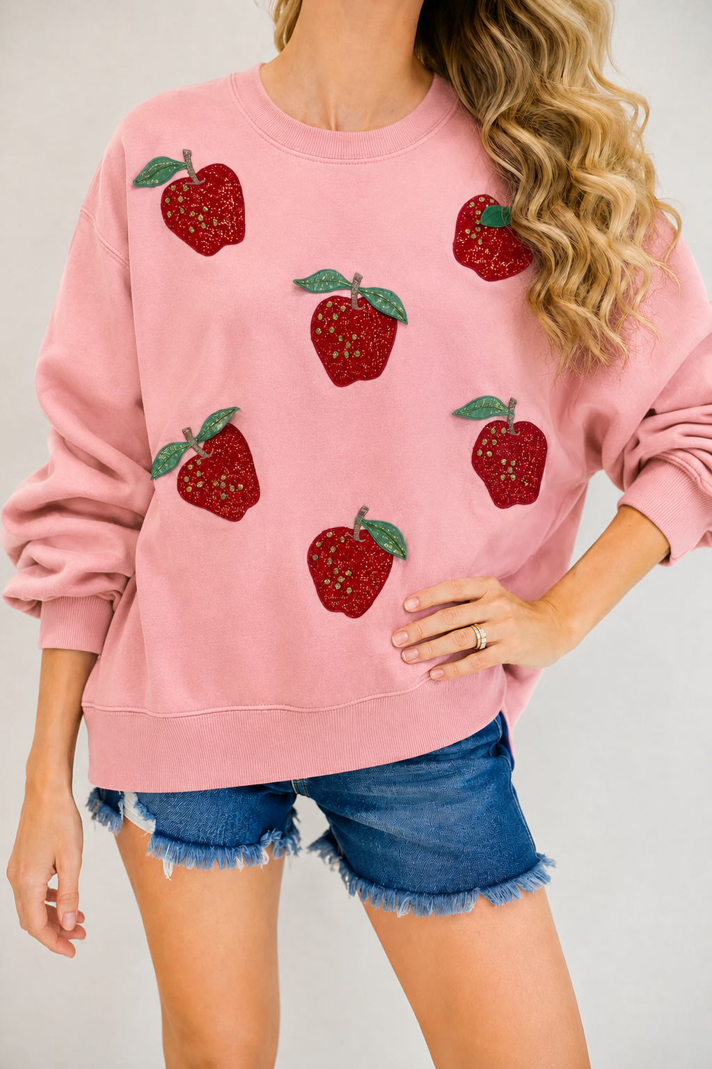 *PINK STRAWBERRY PULLOVER - LARGE SWEATER Judith March