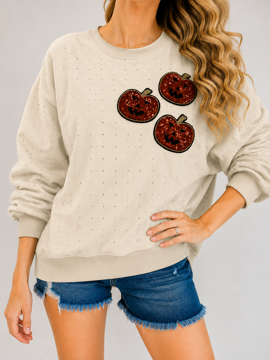 *PUMPKIN CREAM PULLOVER - LARGE SWEATER Judith March
