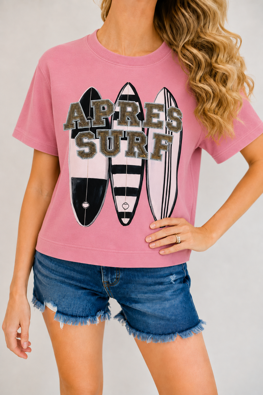 *APRES SKI PINK TEE - SMALL SWEATER Judith March
