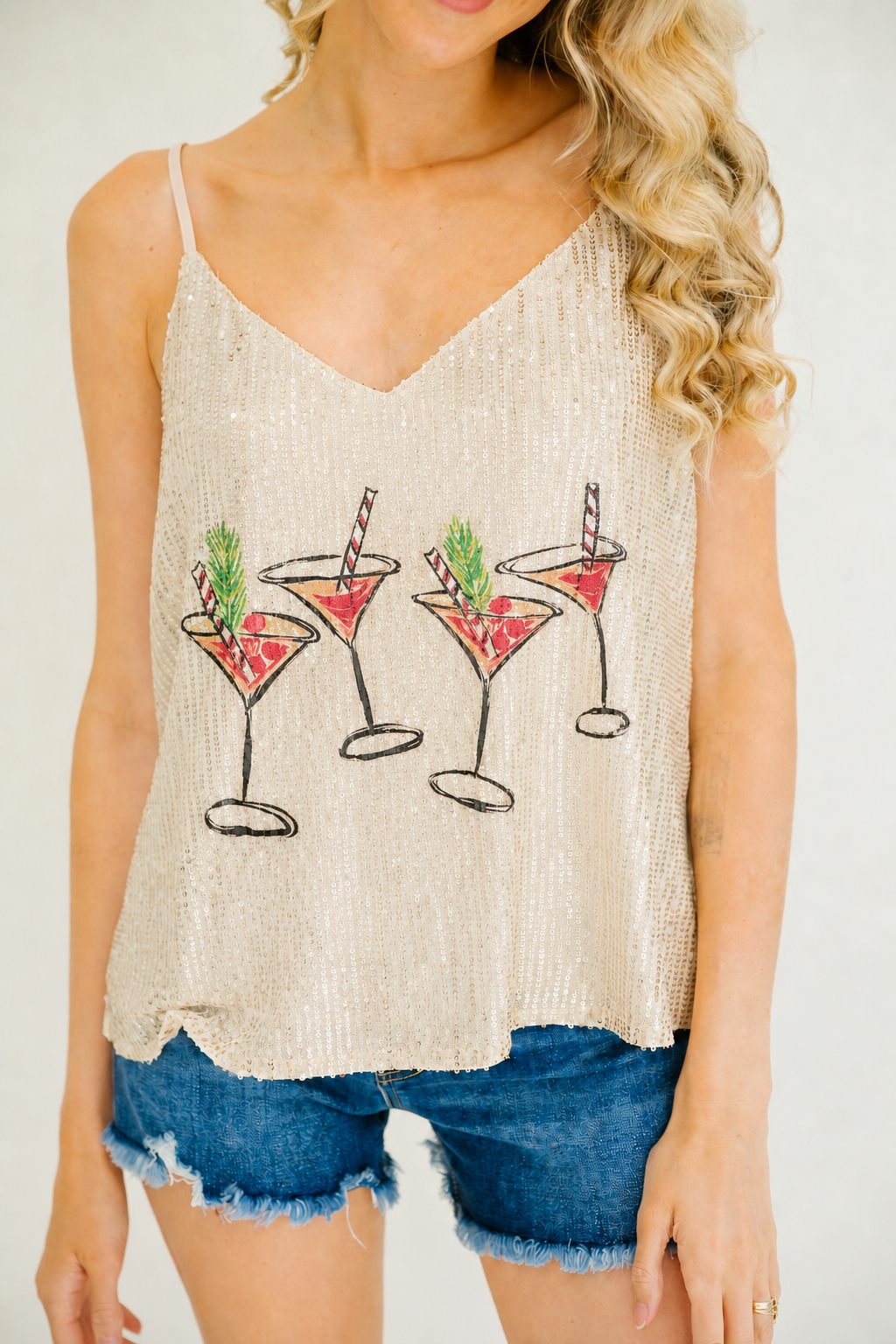 *CHRISTMAS COSMO SEQUIN TANK - SMALL HAT Judith March