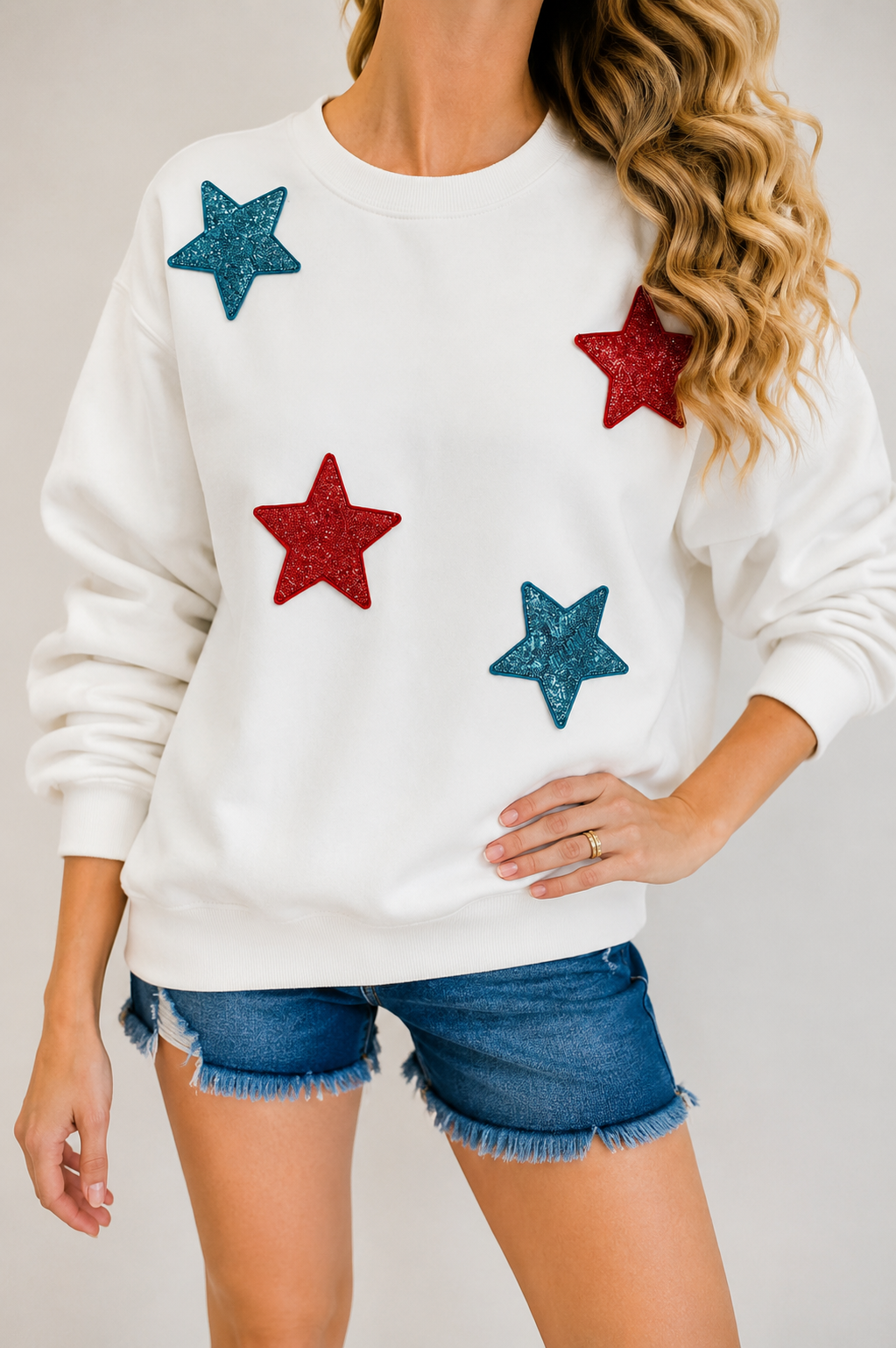 *USA STAR PULLOVER - LARGE