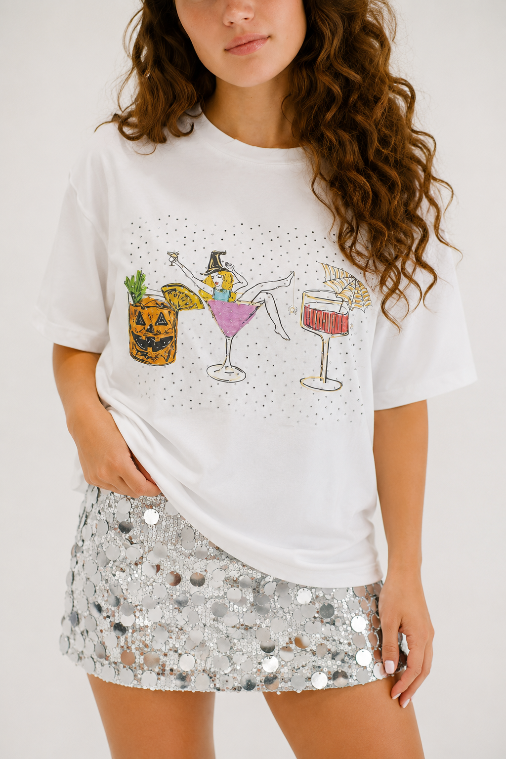 *HALLOWEEN DRINKS TEE - MEDIUM