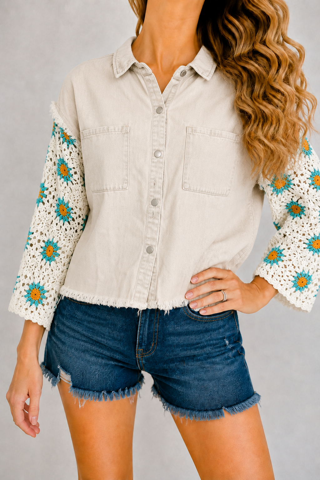 *CROCHET DENIM JACKET - LARGE TEE Judith March