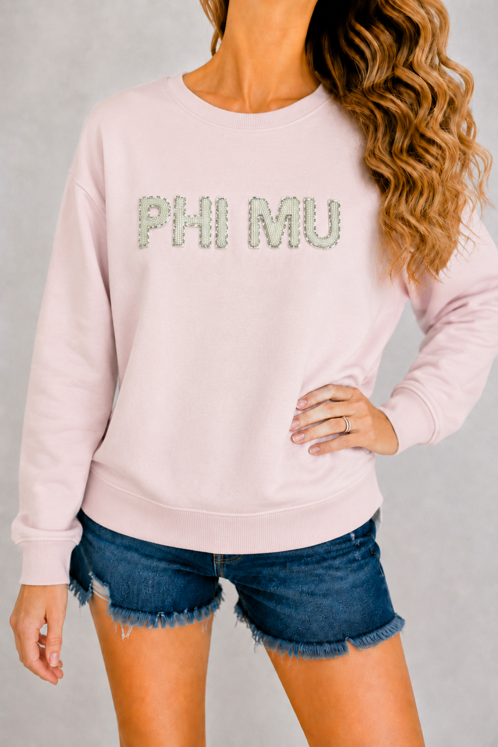 ***PHI MU PINK PULLOVER - LARGE TEE Judith March