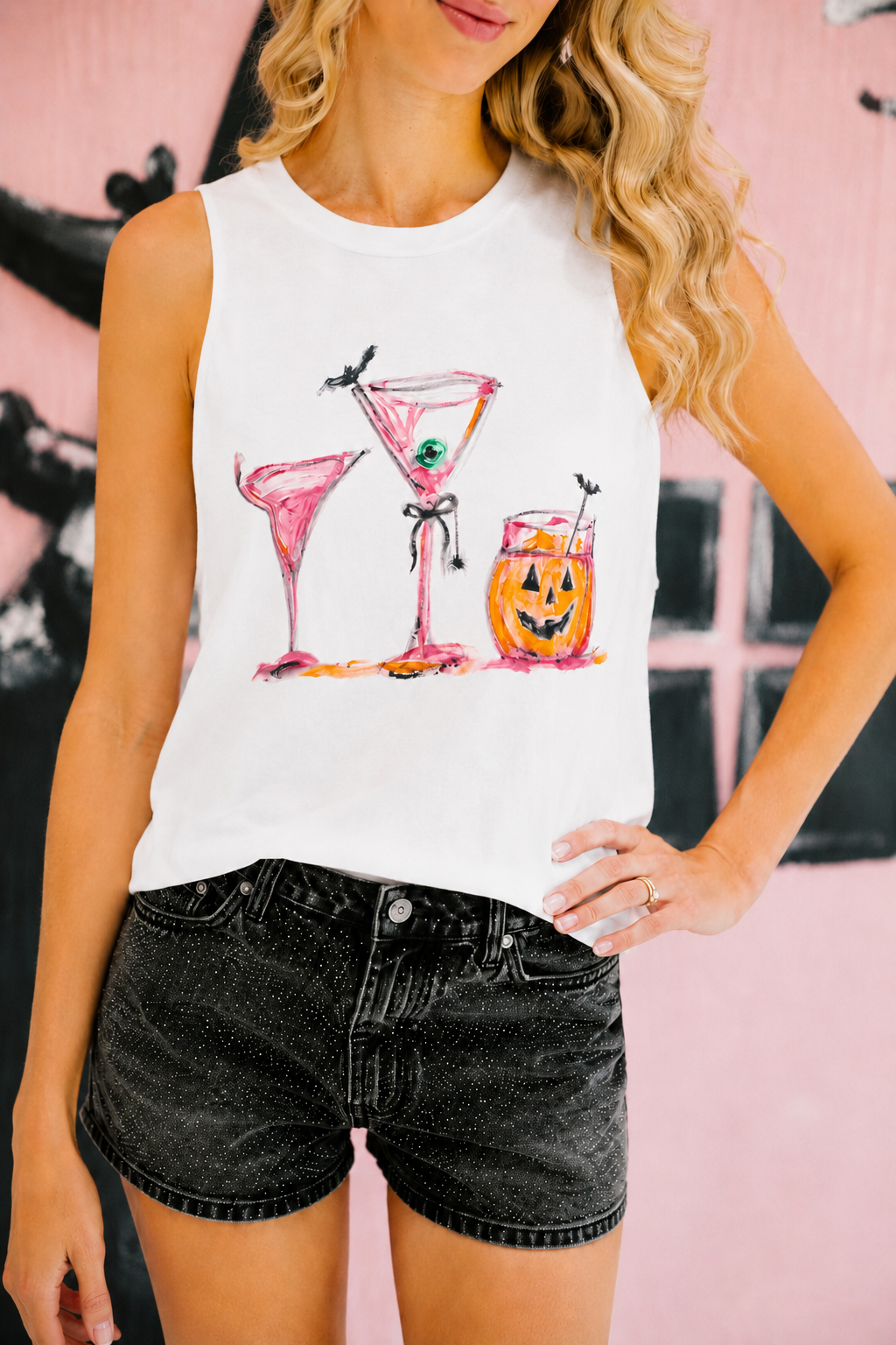 HAUNTED HAPPY HOUR TEE/TANK PULLOVER Judith March