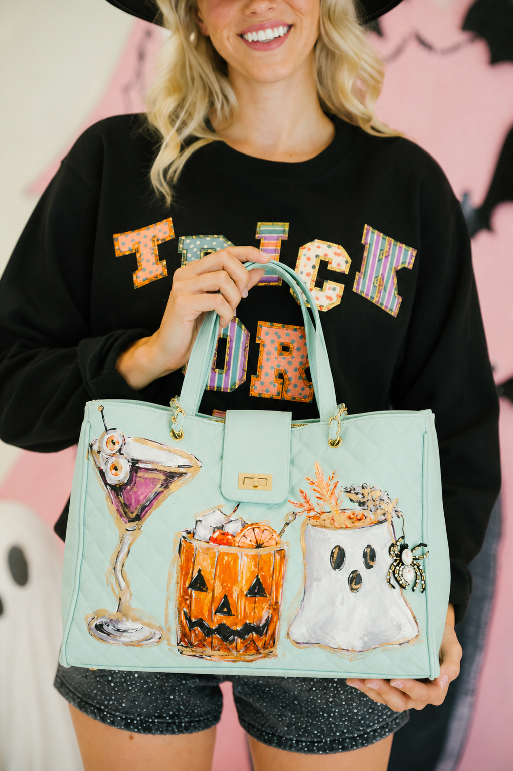 SPOOKY SPIRITS LUXE BLUE TOTE Clutch Judith March