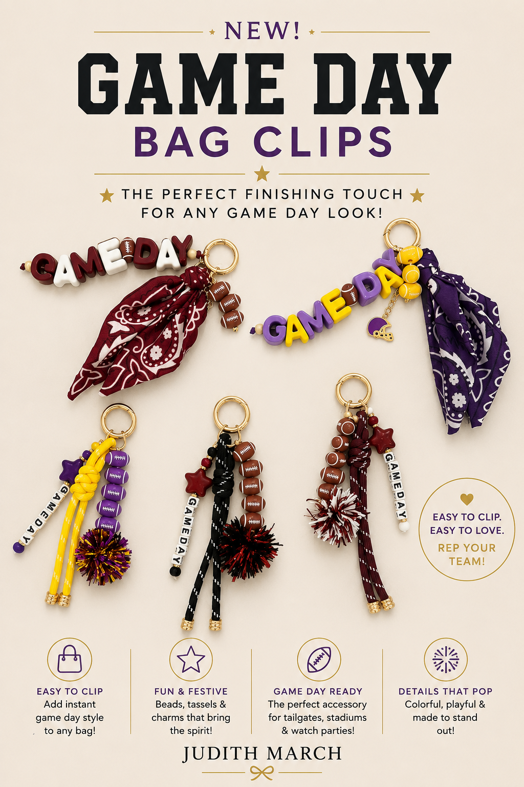 GAME DAY BAG CLIPS