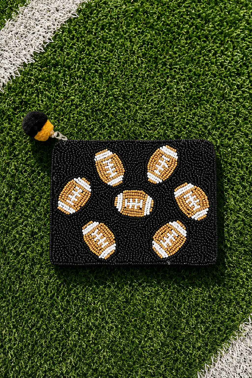 SPORTY COIN PURSES PURSE Judith March BLACK FOOTBALL