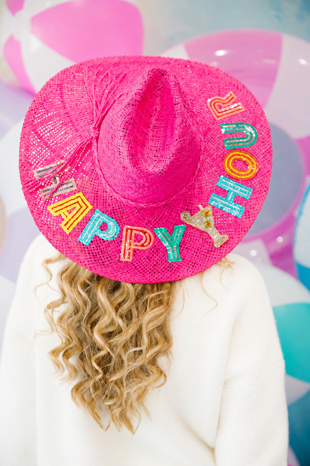 HAPPY HOUR PINK SUN HAT