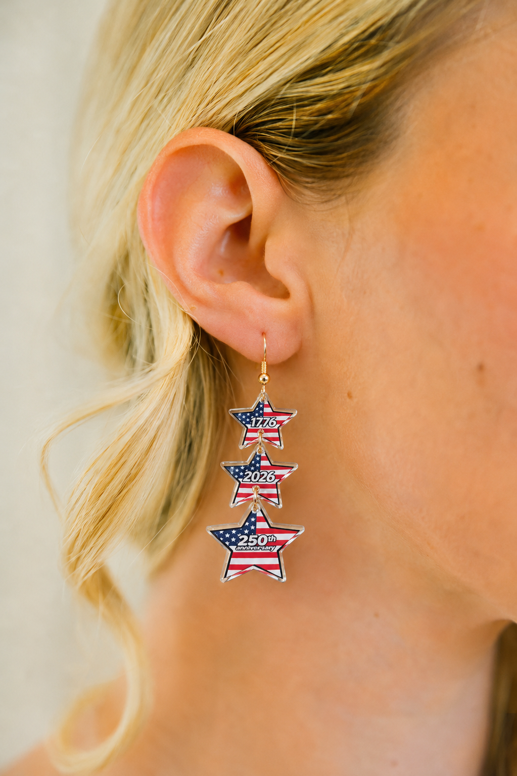 USA ANNIVERSARY STAR EARRINGS