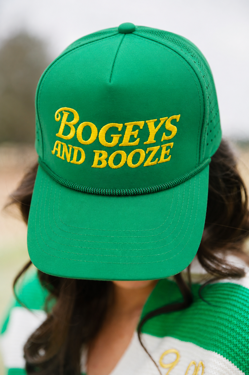 BOGEYS AND BOOZE GREEN STRUCTURED HAT