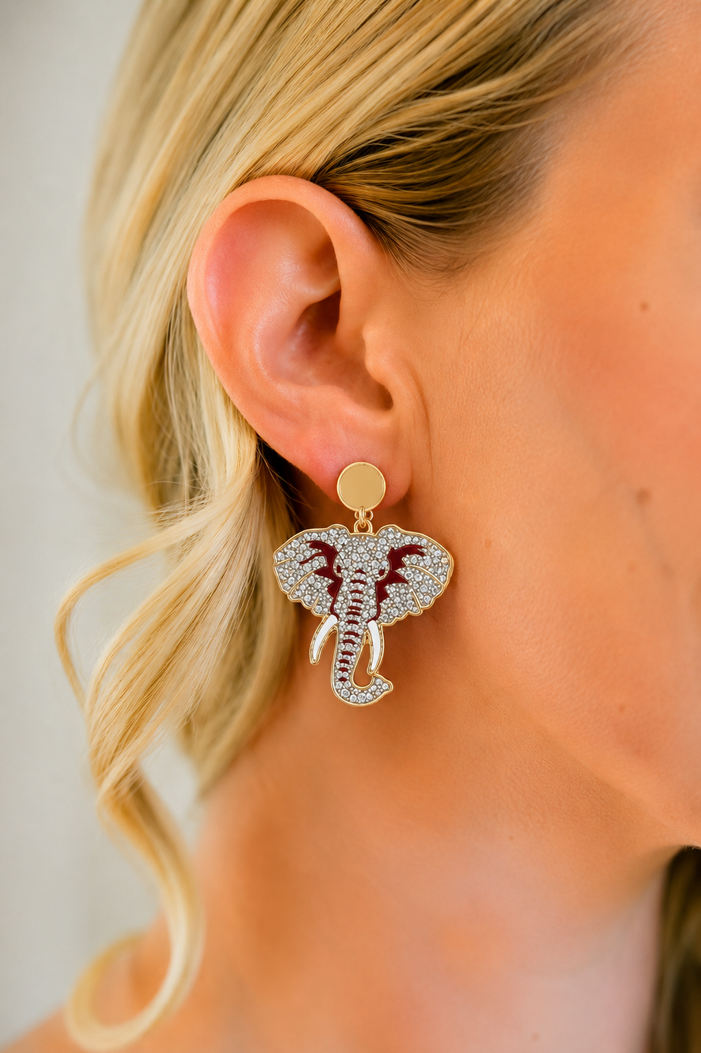 ELEPHANT RHINESTONE EARRINGS