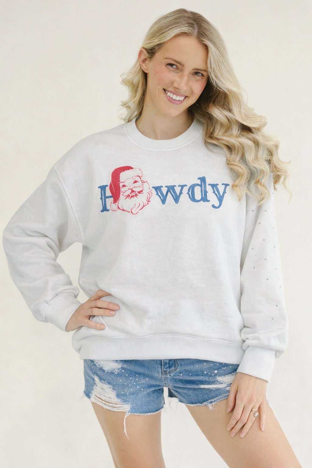 *HOWDY SANTA WHITE PULLOVER - XLARGE PULLOVER Judith March