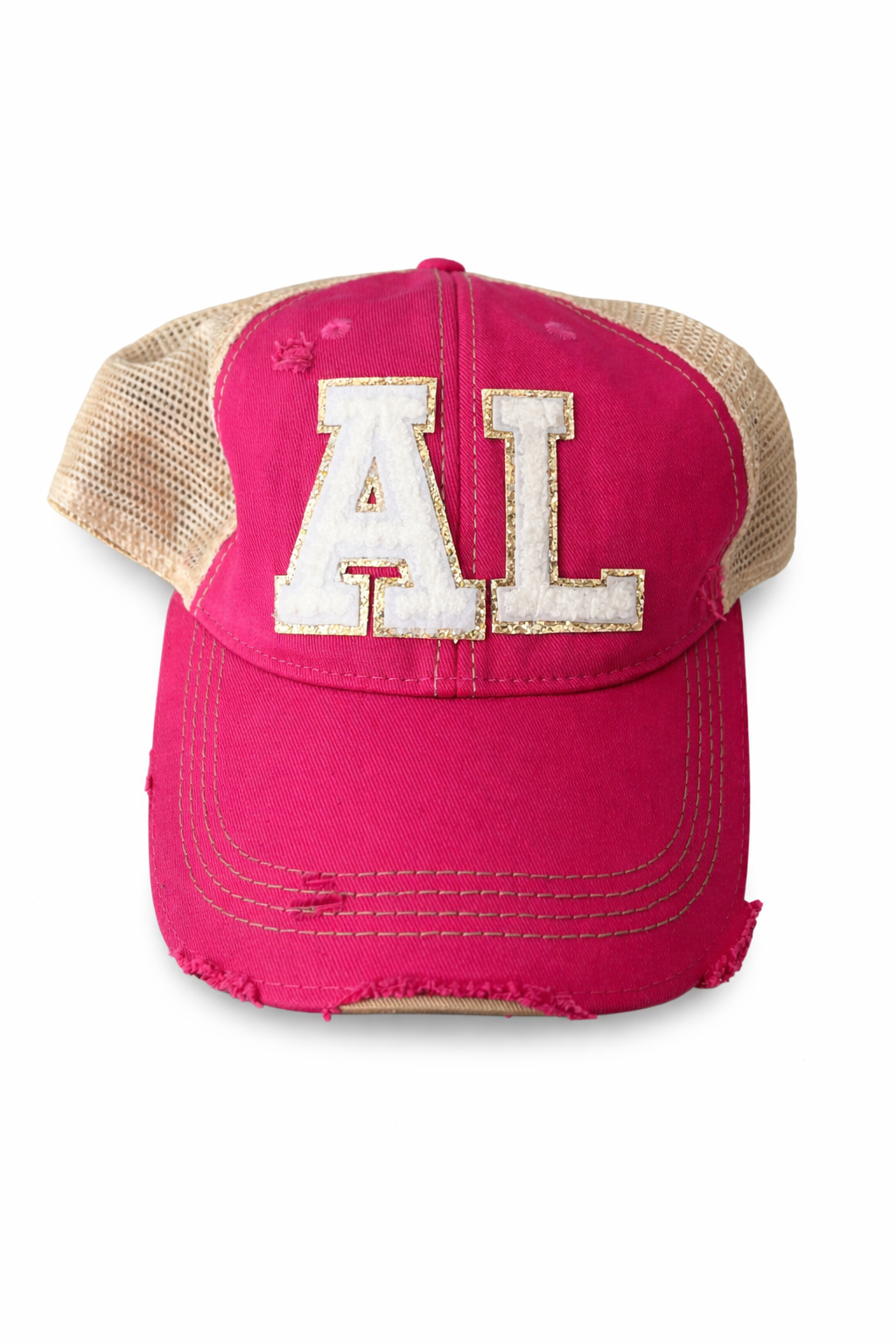 *AL PINK DISTRESSED HAT FLARES Judith March