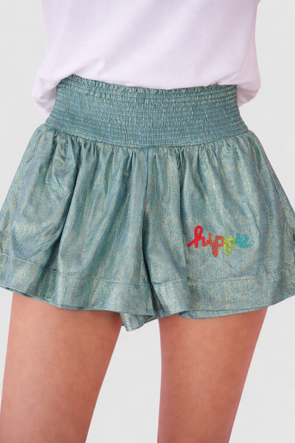 *HIPPIE BLUE METALLIC SHORTS - SMALL FLARES Judith March