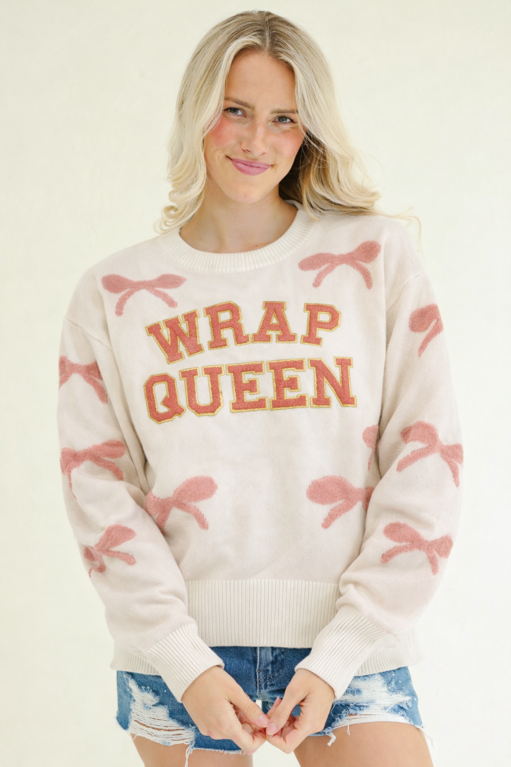 *WRAP QUEEN BOW SWEATER - MEDIUM FLARES Judith March