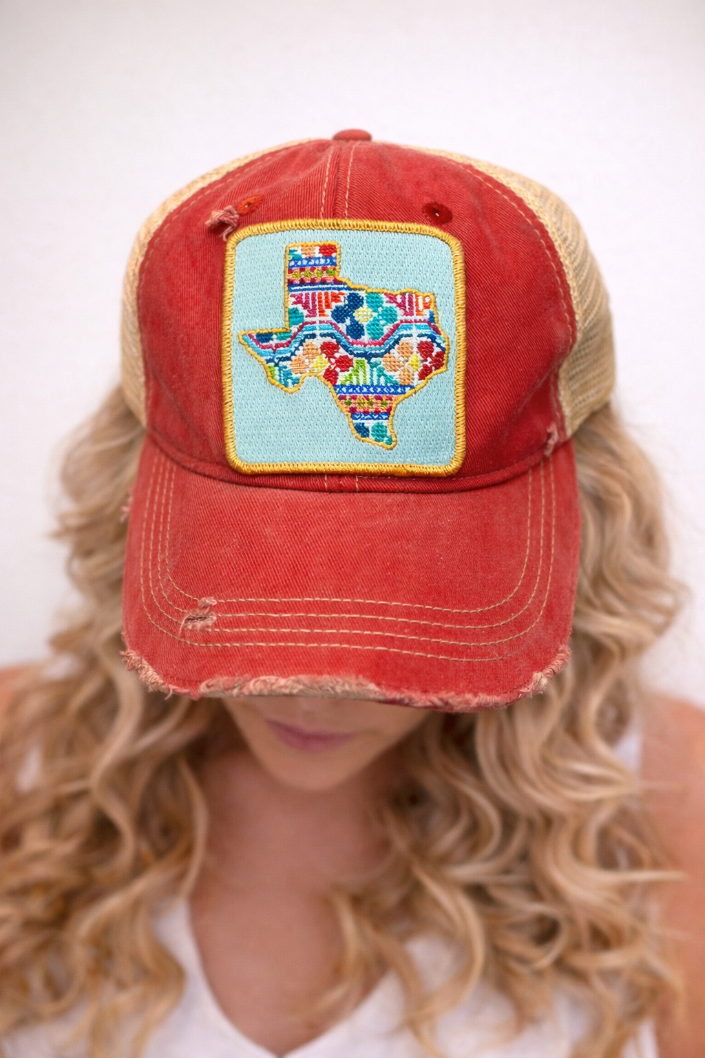 *TEXAS PATCH RED HAT HAT Judith March
