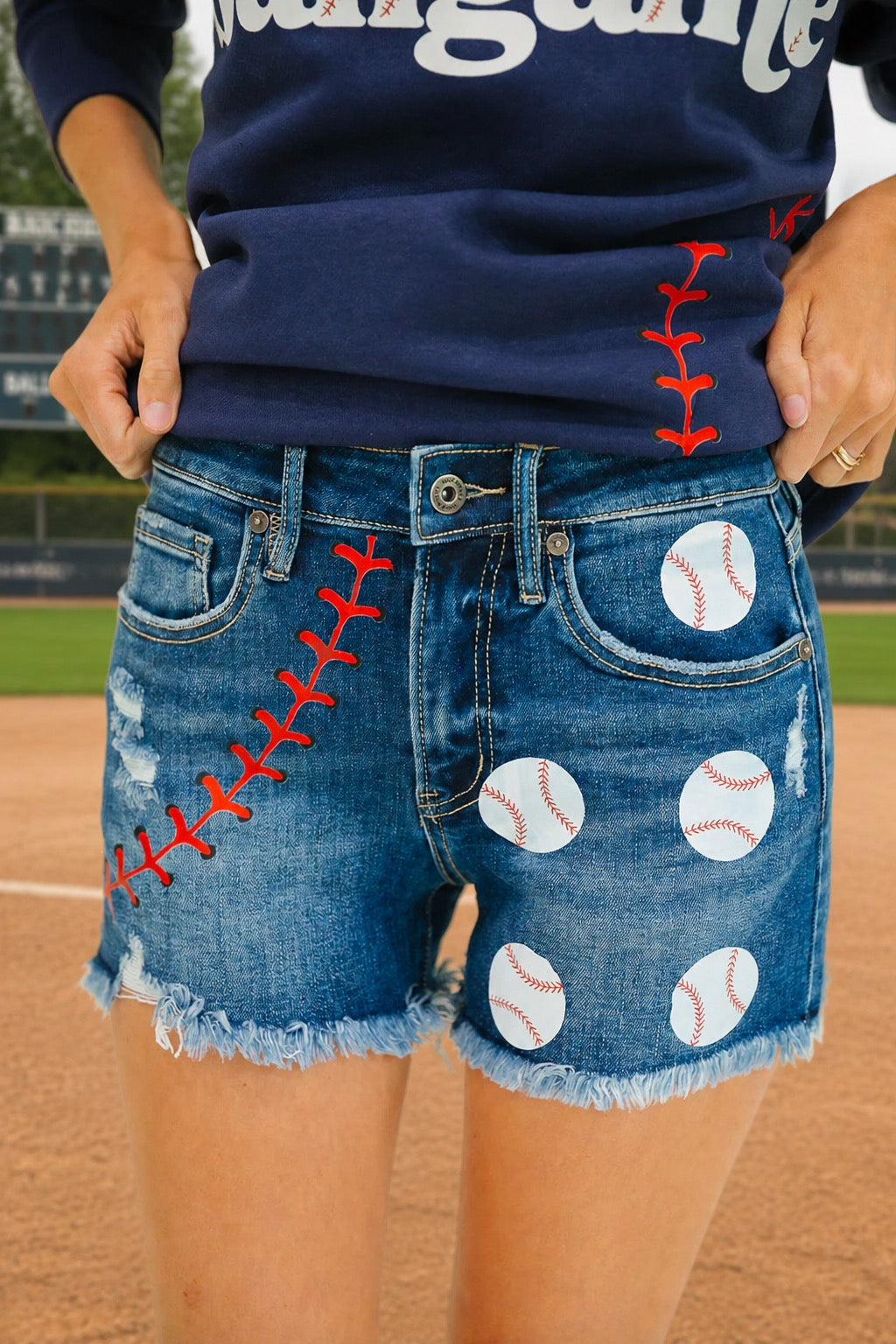 BATTER UP DENIM SHORTS SHORTS Judith March