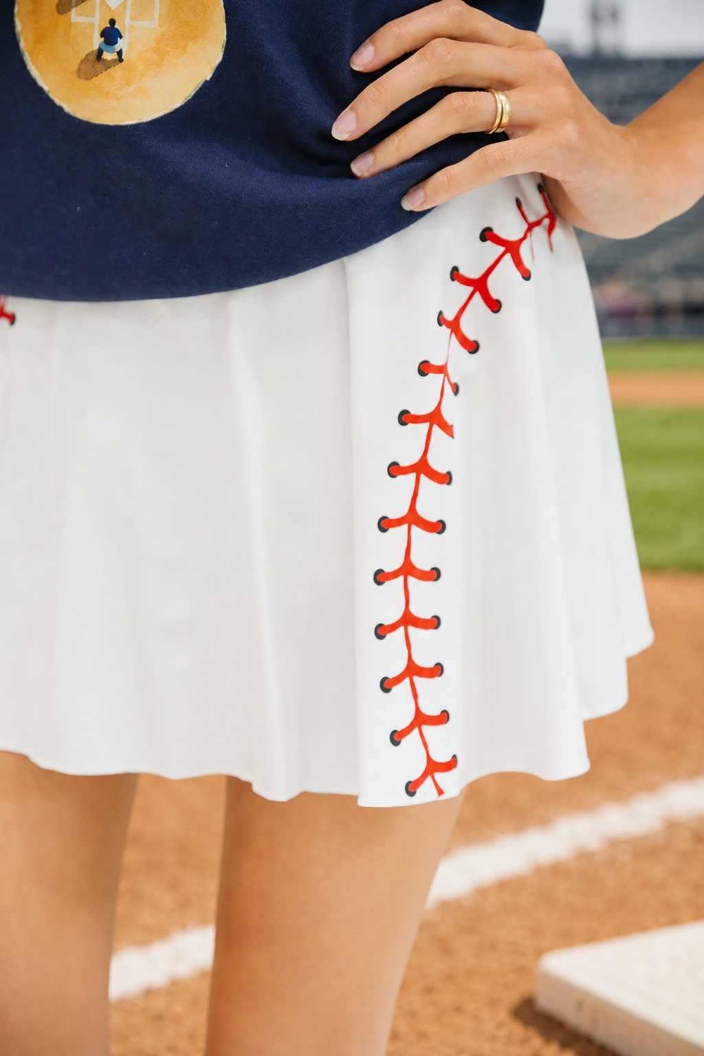 HOME RUN WHITE TENNIS SKIRT SKIRT Judith March