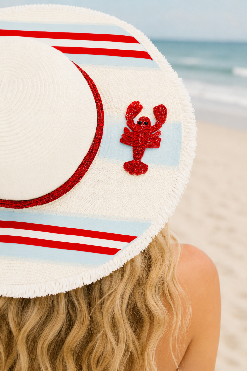 LOBSTER STRIPE SUN HAT HAT Judith March