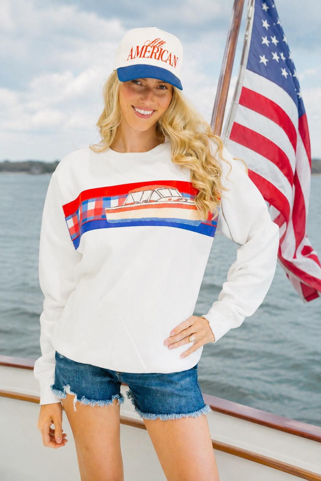 PATRIOT CRUISE WHITE PULLOVER PULLOVER Judith March
