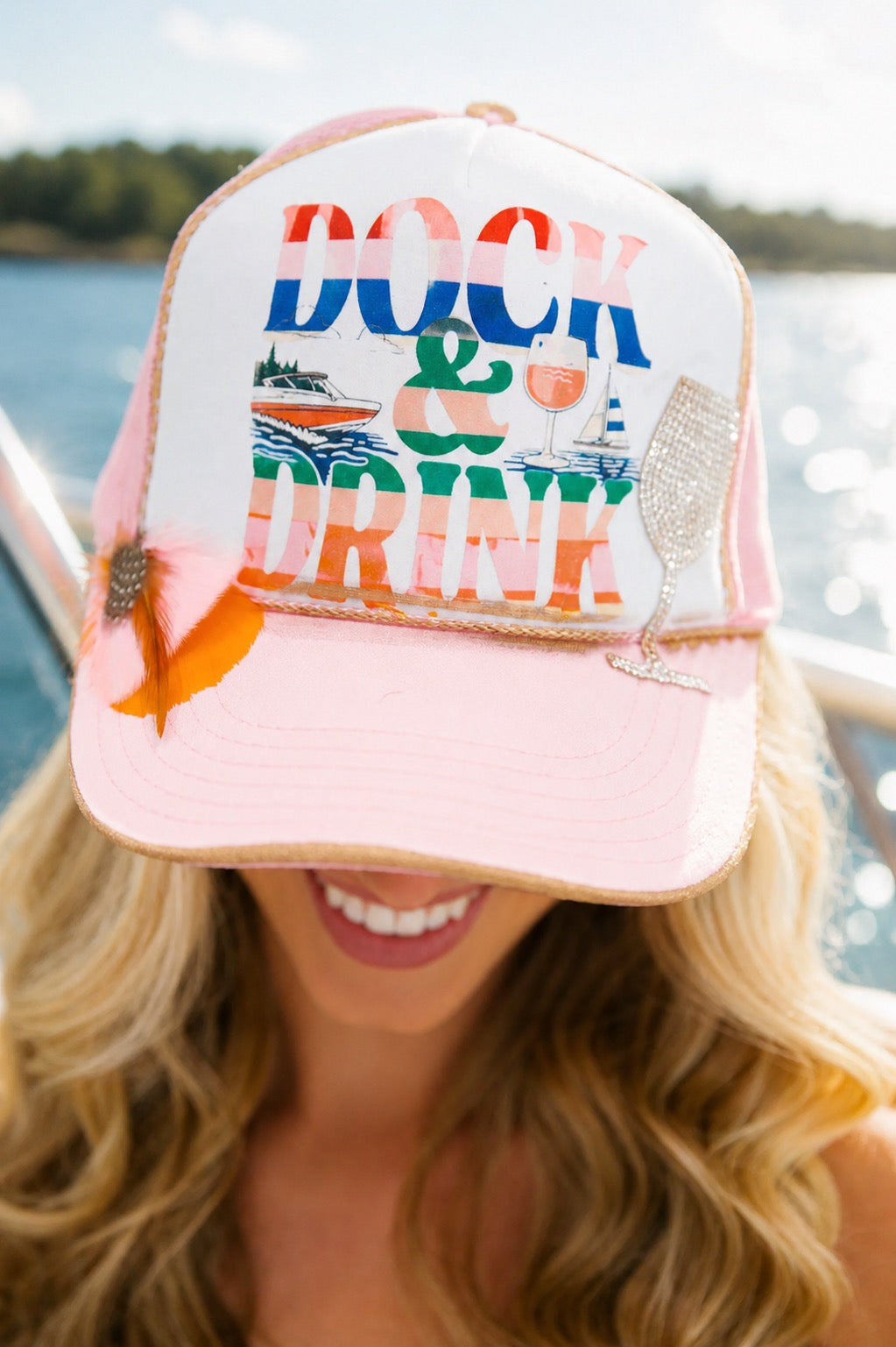 DOCK & DRINK PINK TRUCKER HAT HAT Judith March