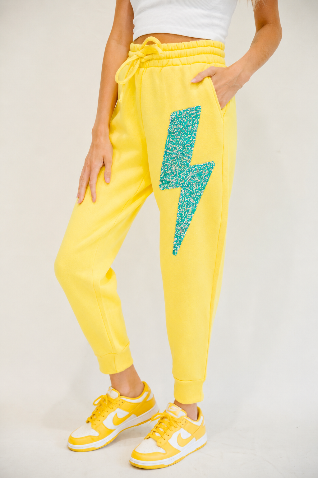 **LIGHTNING BOLT JOGGERS (MULTIPLE COLOR OPTIONS) joggers Judith March YELLOW SMALL