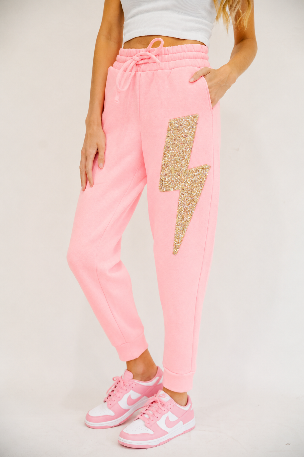 **LIGHTNING BOLT JOGGERS (MULTIPLE COLOR OPTIONS) joggers Judith March PINK SMALL
