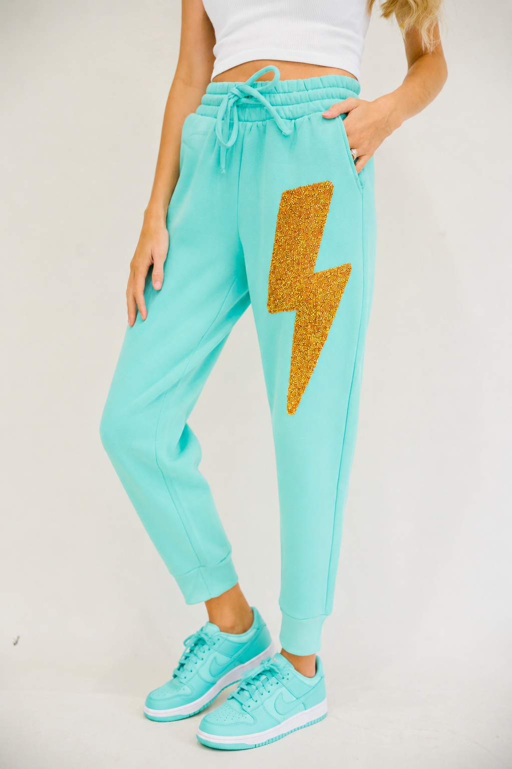 **LIGHTNING BOLT JOGGERS (MULTIPLE COLOR OPTIONS) joggers Judith March MINT SMALL