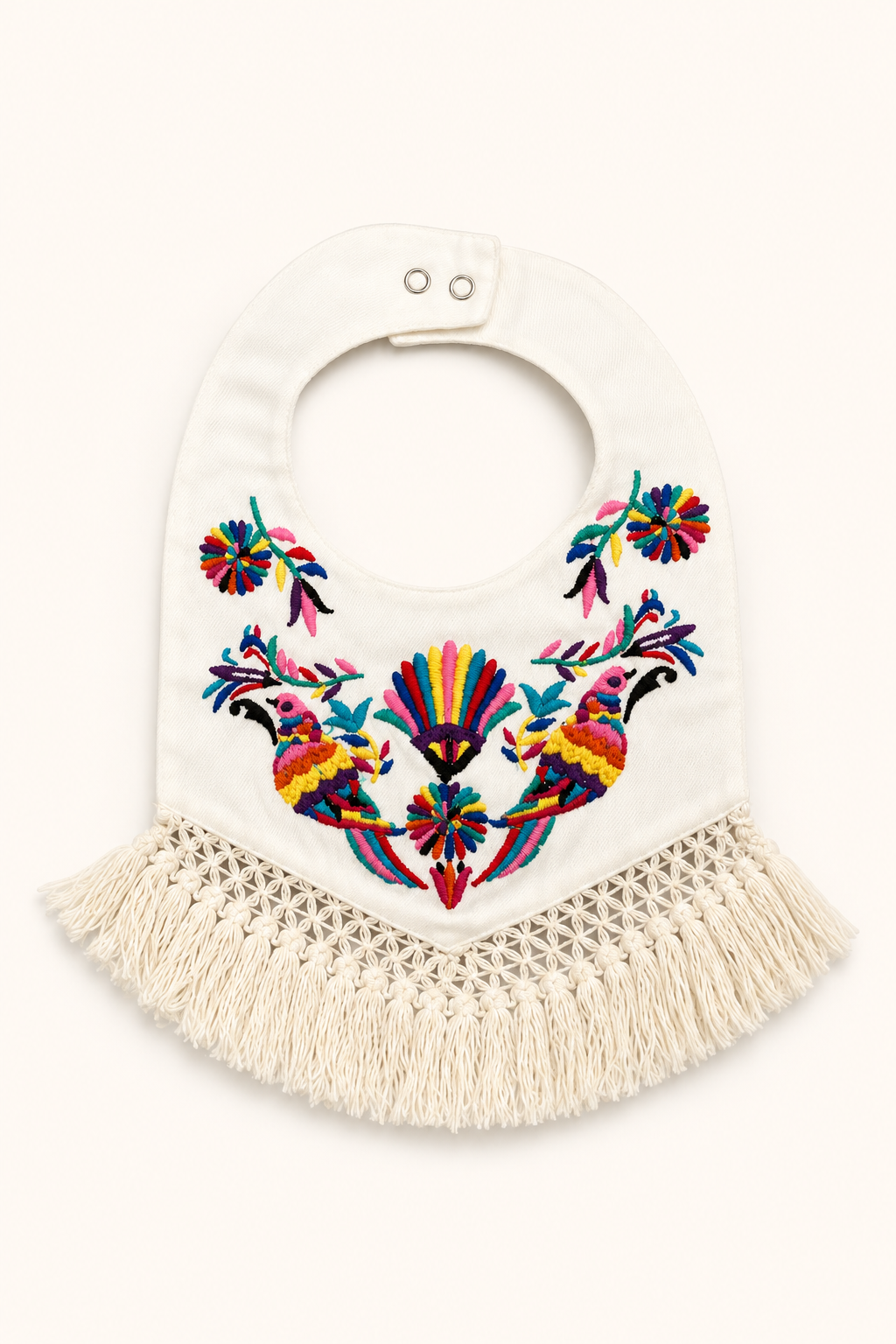 *MINI KIDS BOHO FRINGE CREAM BIB BIB Judith March