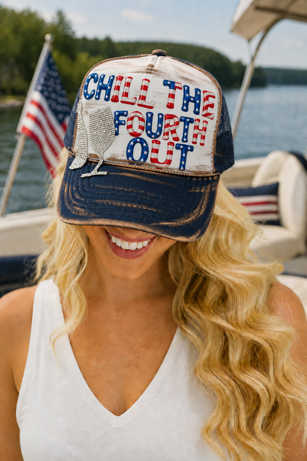 CHILL THE FOURTH OUT TRUCKER HAT HAT Judith March