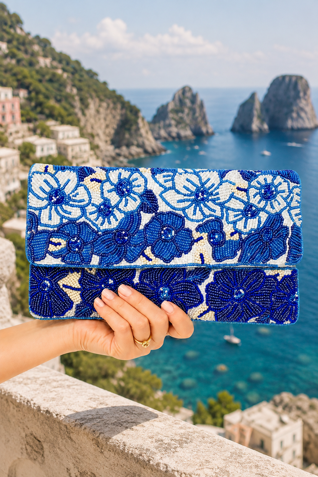 CAPRI GARDEN BEADED CLUTCH PURSE Judith March