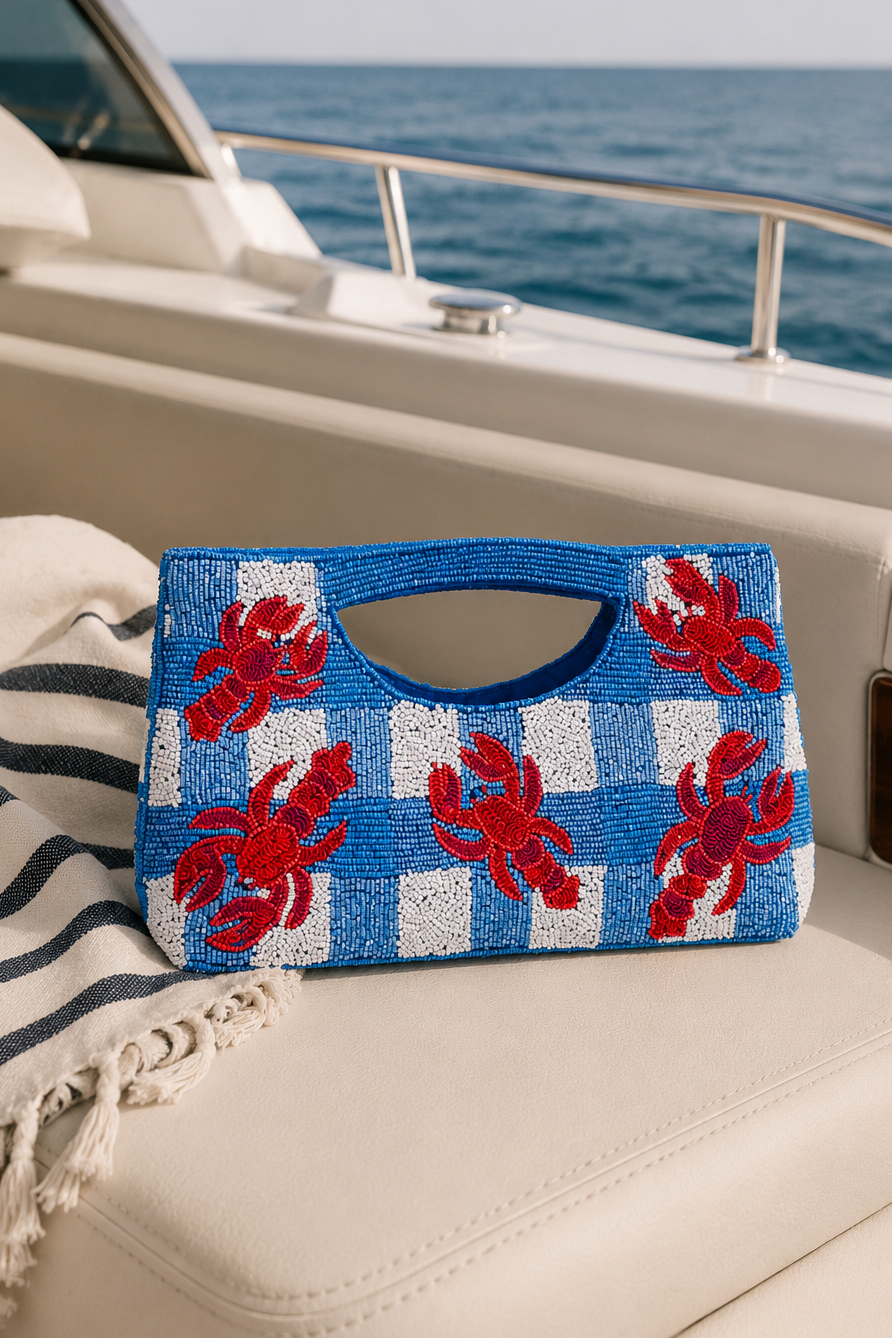LOBSTER PICNIC BEADED PURSE PURSE Judith March