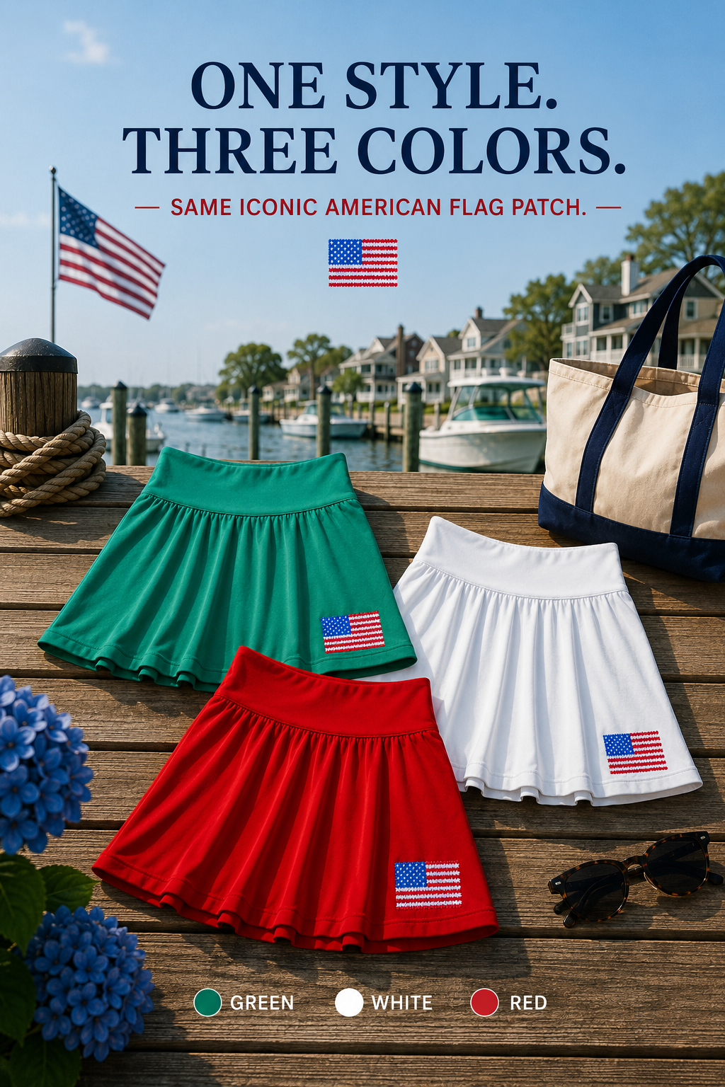 FLAG PATCH TENNIS SKIRTS SKIRT Judith March