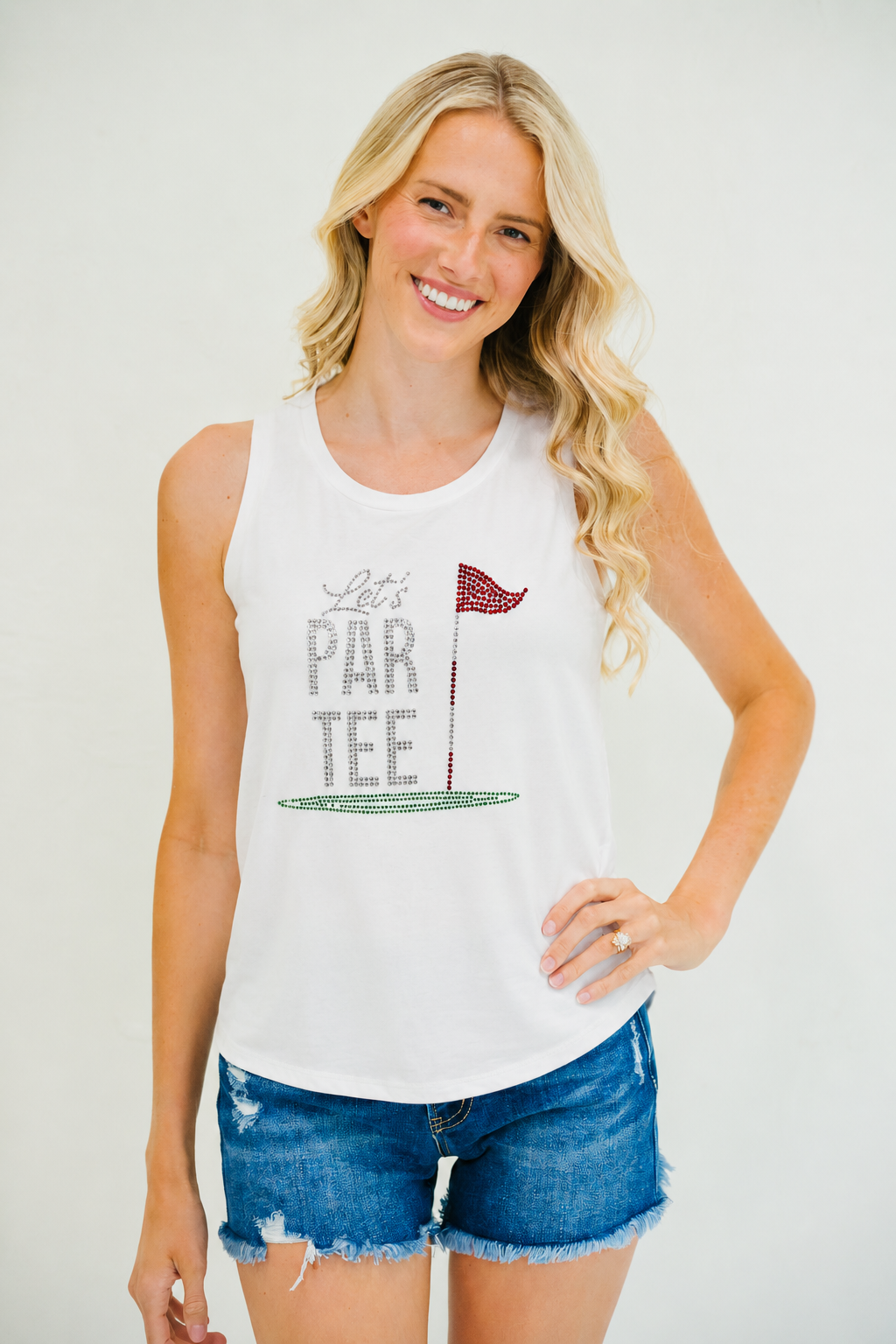 **PARTEE SEQUIN WHITE TANK - MULTIPLE SIZES PULLOVER Judith March