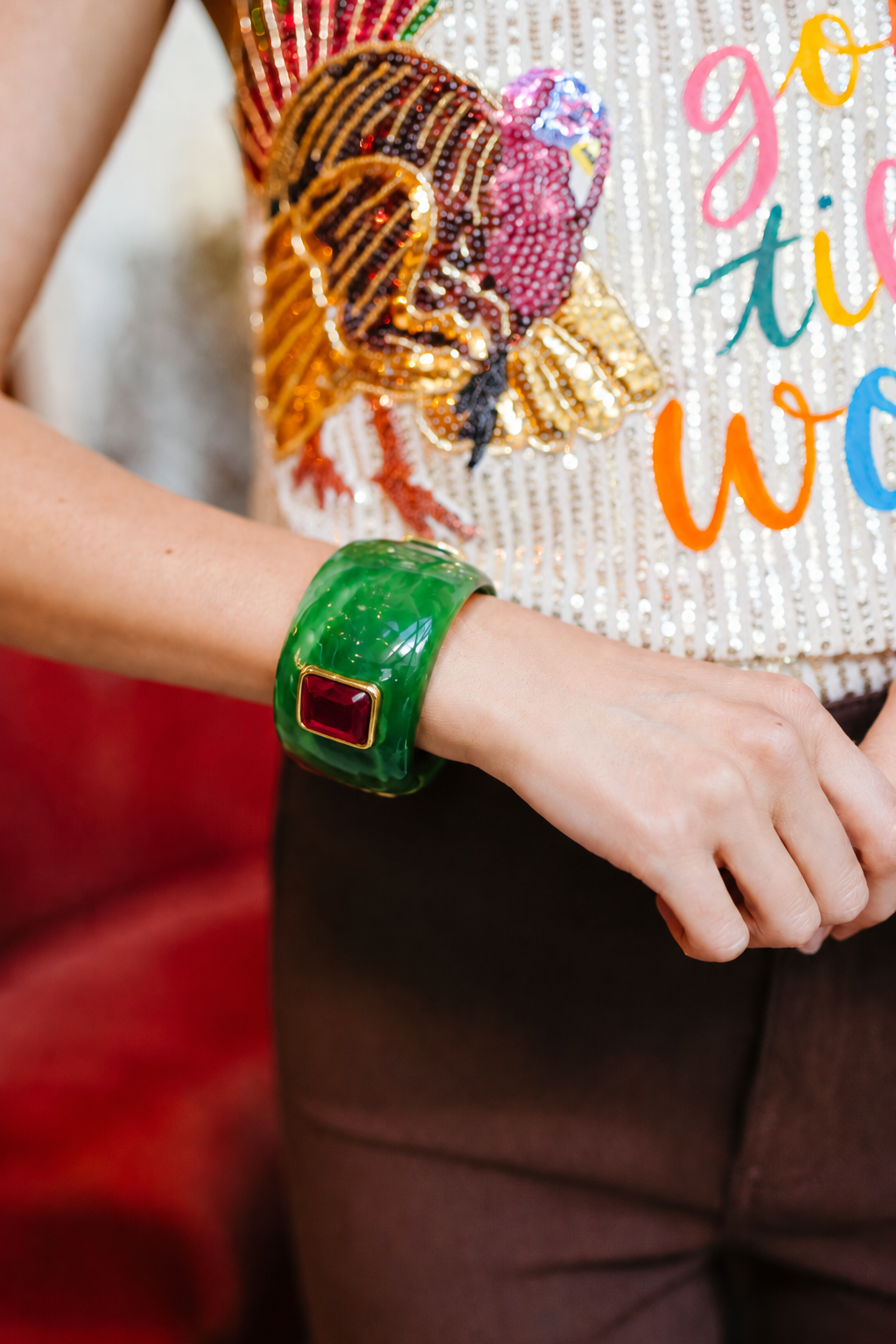 AUTUMN JEWEL CUFFS BRACELET Judith March GREEN