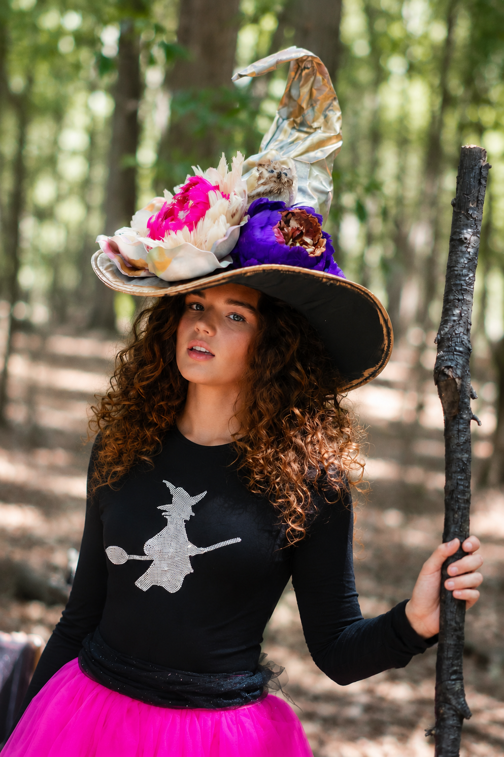 WITCHY WOMAN BLACK RHINESTONE BODYSUIT PULLOVER Judith March