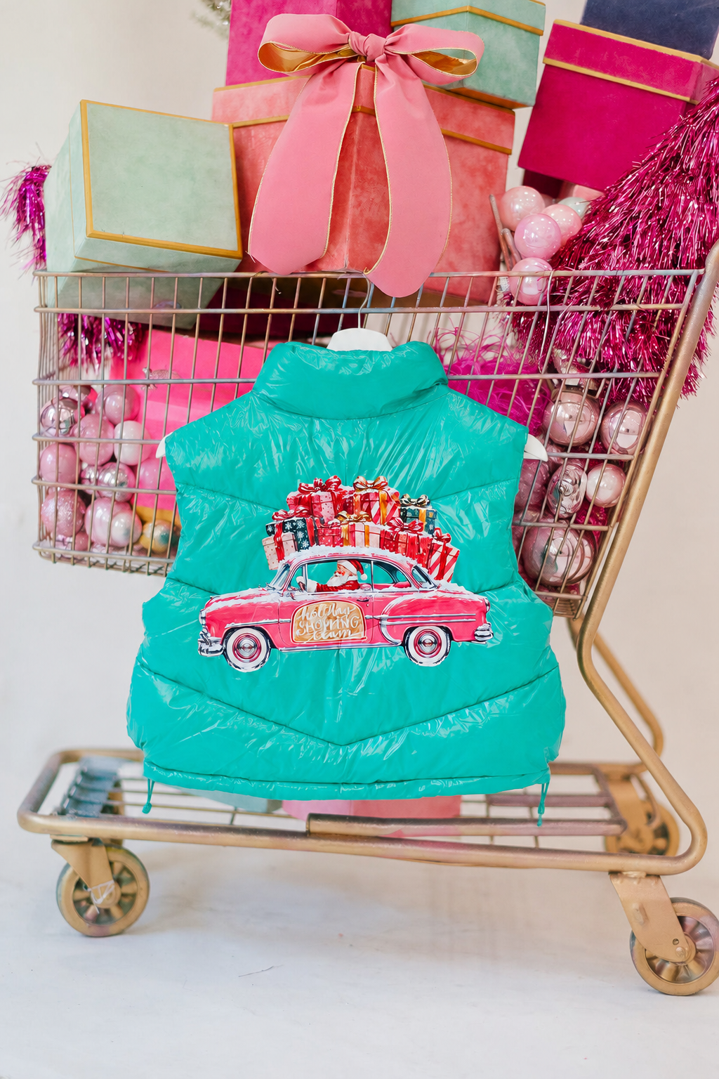 HOLIDAY SHOPPING TEAM TEAL VEST VEST Judith March