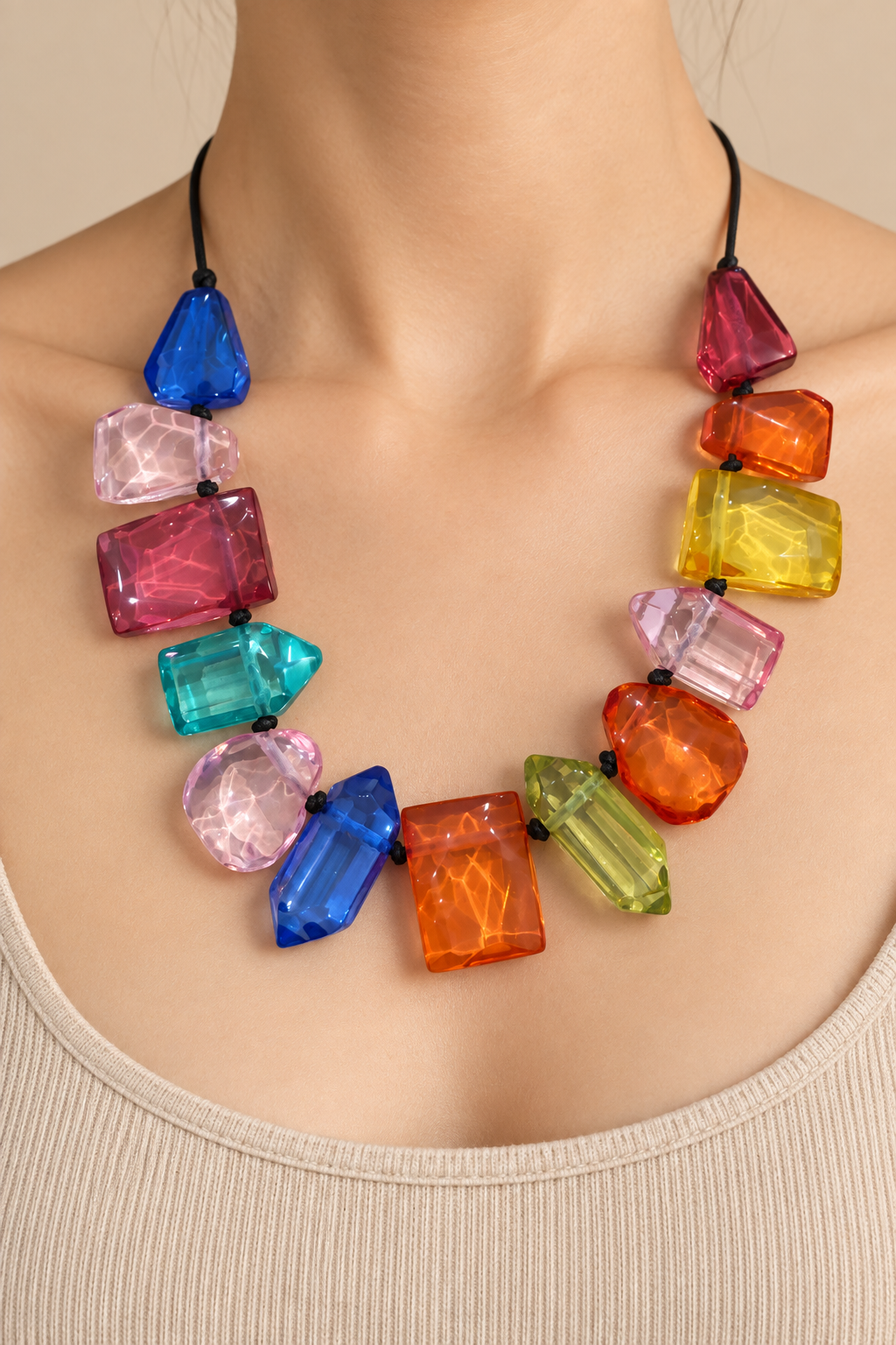 THE RAINBOW GEM STATEMENT NECKLACE