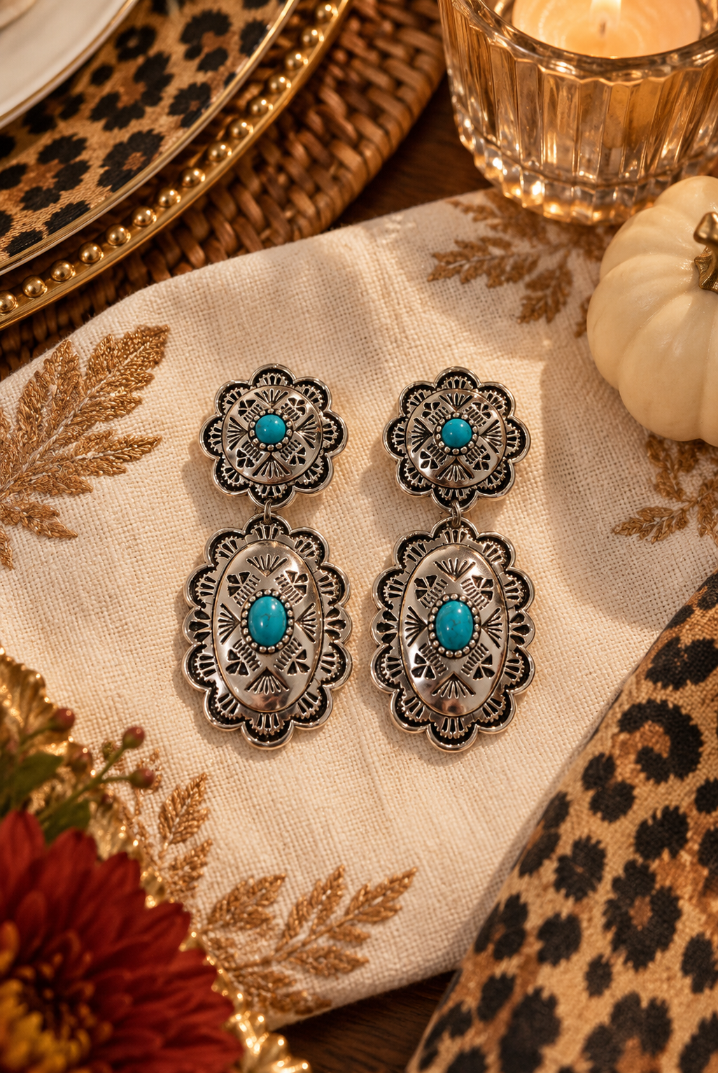 THE TURQUOISE TRAIL STATEMENT EARRINGS
